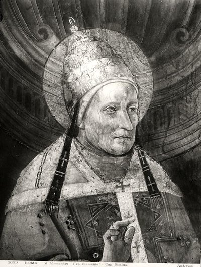 I. Sándor (115) a Sixtus-kápolnából (freskó) (fekete-fehér fotó) alkotó: Fra Diamante