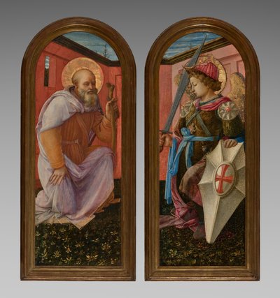 Panelpár egy triptichonról: Mihály arkangyal és Szent Antal apát alkotó: Fra Filippo Lippi