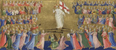 Krisztus megdicsőült a menny udvarában panel a Fiesole San Domenico oltárképből, c. 1423-1424 alkotó: Fra Giovanni Angelico da Fiesole