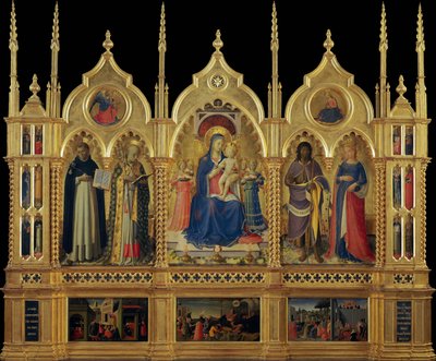 Mária gyermekével és szentekkel A perugiai oltárkép, 1437 körül. alkotó: Fra Giovanni Angelico da Fiesole
