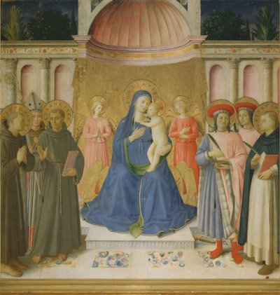 Szent beszélgetés Pala von Bosco ai Frati, c. 1450. alkotó: Fra Giovanni Angelico da Fiesole