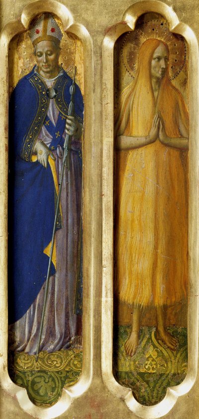 Toulouse-i Szent Lajos és Egyiptom Mária a perugiai oltárról, 1437 körül. alkotó: Fra Giovanni Angelico da Fiesole