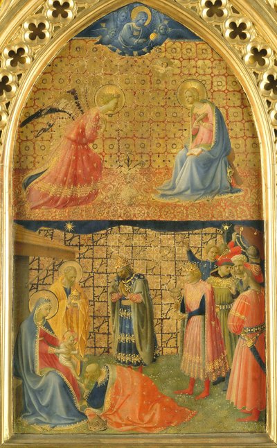 Az Angyali üdvözlet és A mágusok imádása c. 1433-1434. alkotó: Fra Giovanni Angelico da Fiesole