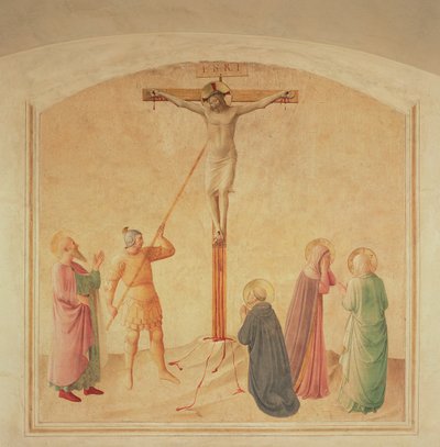 Keresztre feszítés, a lándzsatartó, 1438-45 körül alkotó: Fra Angelico