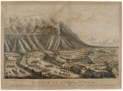 Buena Vista-i csata, 1847 (kromolitográfia szőtt papíron) alkotó: Frances Flora Bond Palmer