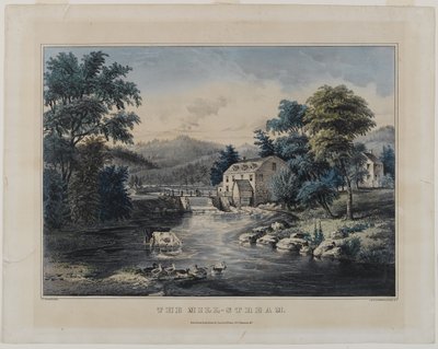 The Mill-Stream, kiadó: Currier & Ives, New York (kézzel színezett litho) alkotó: Frances Flora Bond Palmer