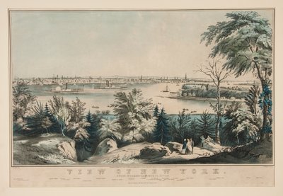 Kilátás New Yorkra a Weehawken-North River felől alkotó: Frances Flora Bond Palmer