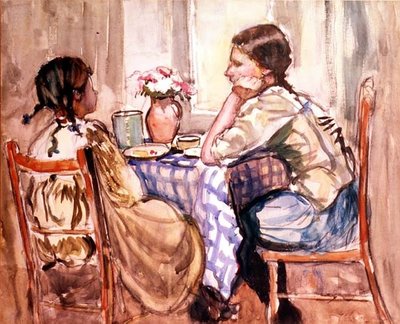 Az étkezés (akvarell papíron) alkotó: Frances Hodgkins