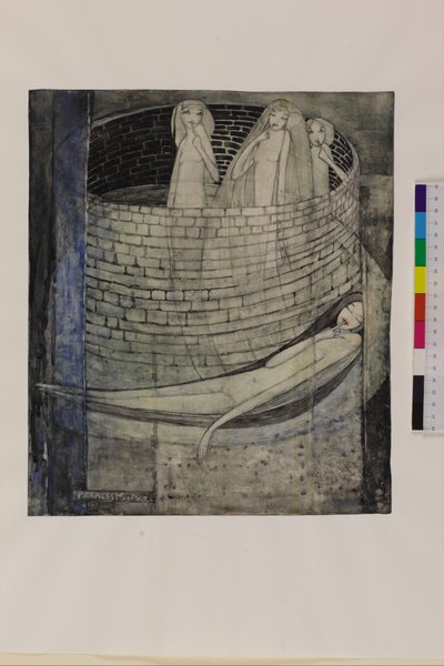 Az igazság a kút alján fekszik, 1912-1915 körül (ceruza és akvarell papíron) alkotó: Frances Macdonald