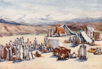 Piaci nap, Timgad (színes litográfia) alkotó: Frances Nesbitt