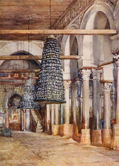 Sidi Okba mecset, Kairouan (színes lithó) alkotó: Frances Nesbitt