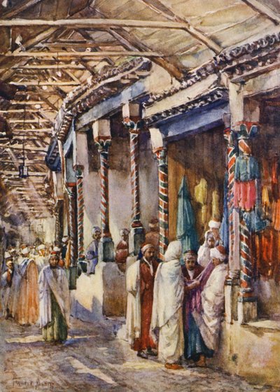 Souk el Trouk, Tunisz (színes litográfia) alkotó: Frances Nesbitt