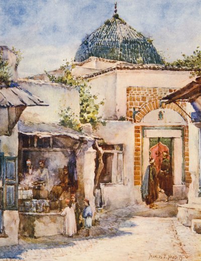 The Fritter Shop, Tunisz (színes litográfia) alkotó: Frances Nesbitt