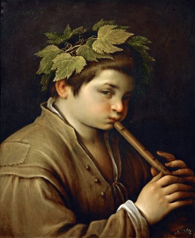 Garcon jouant de la flute – Furulyázó fiú – Francesco Bassano, az ifjabb (1549-1592). Olaj, réz, kb. 1580-1585. Mérete: 54,6x44 cm. Művészettörténeti Múzeum, Vienne alkotó: Francesco Bassano