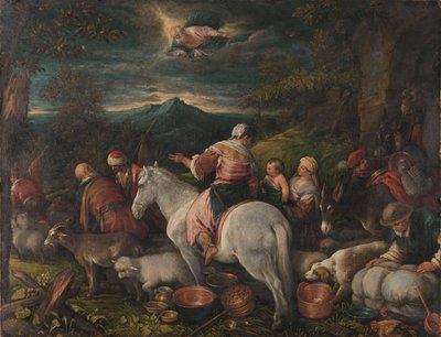 Ábrahám elhagyja Háránt alkotó: Francesco (attr. to) Bassano