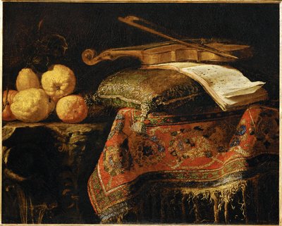Nature Morte: cedrats et violon - Csendélet: citrom és hegedű ... alkotó: Francesco (b.1640) Fieravino