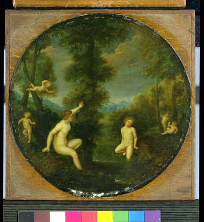 A Salmacis nimfa és a Hermafrodita (olaj rézre) alkotó: Francesco (studio of) Albani