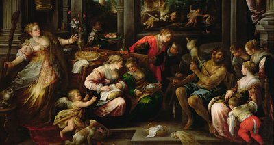 Herkules és Omphale, Lídia királynője, 1587 alkotó: Francesco Bassano