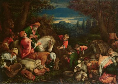 Jákob és Lábán a kútnál, 1590 alkotó: Francesco Bassano