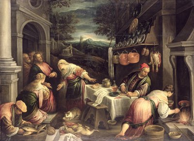 Jézus Máriával és Mártával, alkotó: Francesco Bassano
