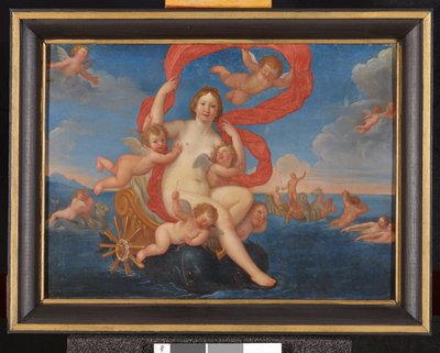 Galatea in ihrem von Delfinen gezogenen Wagen alkotó: Francesco Albani