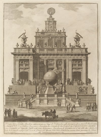 Örömteli hely léggömbbel, a kínai fesztiválra, 1785. alkotó: Francesco Barbazza