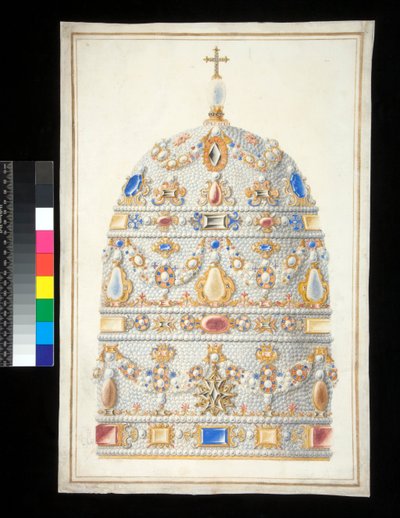 Pápai tiara (akvarell) alkotó: Francesco Bartoli