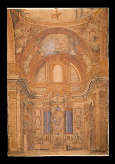 Kilátás a Gesu belsejére, Róma, 1716 alkotó: Francesco Bartoli