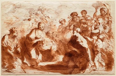 Anbetung der Hirten mit Josef kniend links alkotó: Francesco Bartolozzi