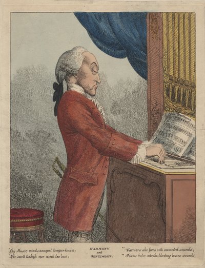 Harmónia és érzelem, 1785 körül (kézzel színezett rézkarc) alkotó: Francesco Bartolozzi