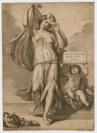 Meghívó egy álarcosbálra a Sohóban 1775-ben alkotó: Francesco Bartolozzi