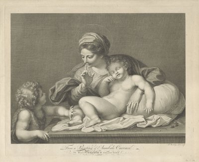 Mária gyermekével és a fiatal Keresztelő Jánossal alkotó: Francesco Bartolozzi
