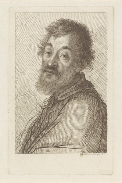 Egy szakállas férfi portréja alkotó: Francesco Bartolozzi