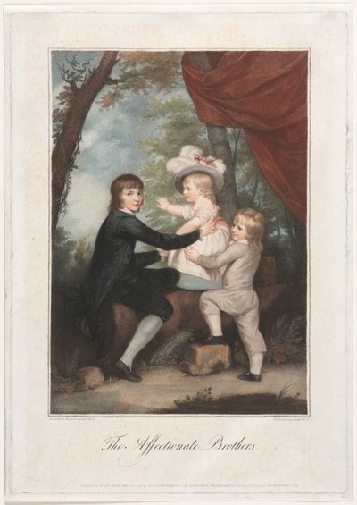 A szeretetteljes testvérek, a báránygyermekek, 1791. alkotó: Francesco Bartolozzi