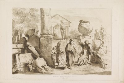Tobit és a halottak temetése Ó- és Újszövetség Castiglionének (sorozat címe) alkotó: Francesco Bartolozzi