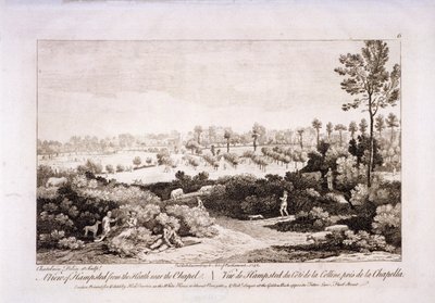 Kilátás a Hampstead Heath-re, Hampstead, London, 1752. alkotó: Francesco Bartolozzi