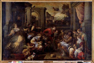 Herkules és Omphale Herkules, aki szerelmes Lycia Omphale királynőjébe, elveszi a pörgettyűjét alkotó: Francesco Bassano