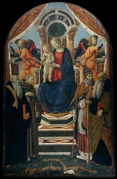 Madonna és a szentekkel és angyalokkal trónoló gyermek. alkotó: Francesco Botticini