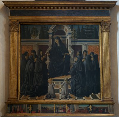 Santa Monica Ágoston-rendi nővérekkel, 1470 alkotó: Francesco Botticini