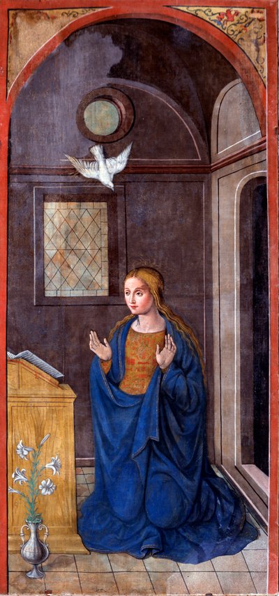 Angyali üdvözlet: Mária (Festmény, 1549 körül) alkotó: Francesco Brea