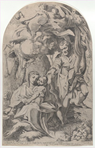 A többi az egyiptomi repülésen, 1600-23. alkotó: Francesco Brizio