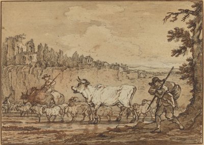 Herdsman Crossing a River   1221189   hu       hungarian Successfully Translated  Original: Vrouw met halve maan geflankeerd door faun blazend op hoorn en hurkende man Translat: Vrouw met halve maan geflankeerd door faun blazend op hoorn en hurkende man 13 alkotó: Francesco Casanova