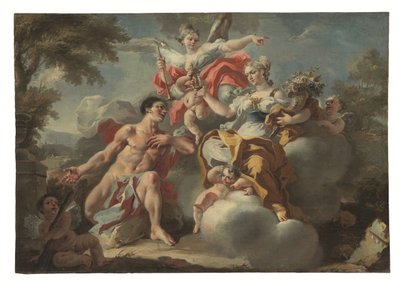 Egy pár allegória közül (olaj, panel) alkotó: Francesco Celebrano