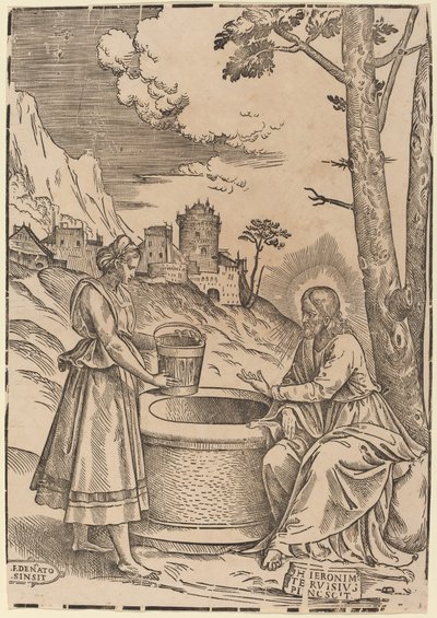 Krisztus és a szamáriai asszony alkotó: Francesco Denanto after Girolamo Pennacchi