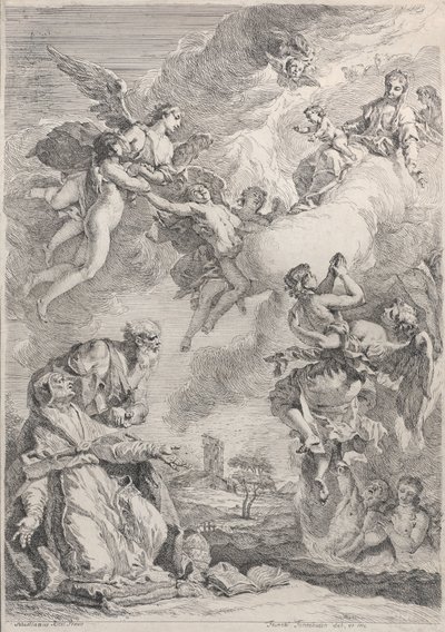 I. Szent Gergely pápa imáival kiszabadítja a lelkeket a purgatóriumból, 1731. alkotó: Francesco Fontebasso