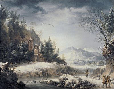 Téli táj figurákkal alkotó: Francesco Foschi