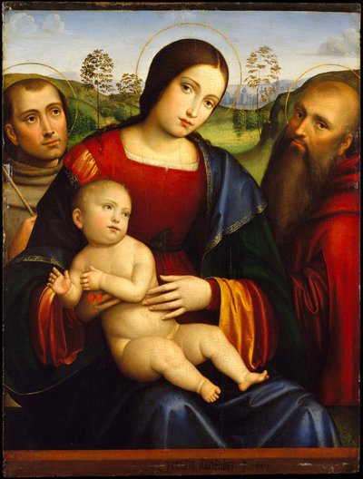Madonna a gyermekkel, Szent Ferenccel és Szent Jeromossal alkotó: Francesco Francia