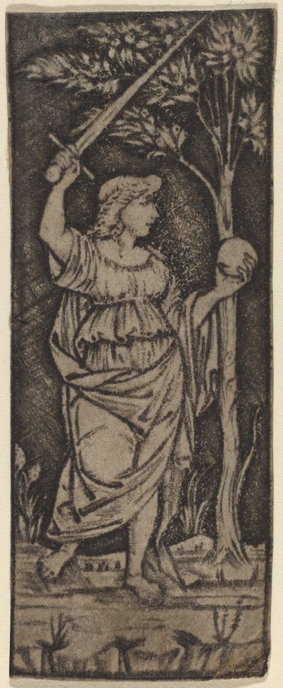Allegorikus figura: Nő karddal és gömbbel alkotó: Francesco Francia or Peregrino da Cesena
