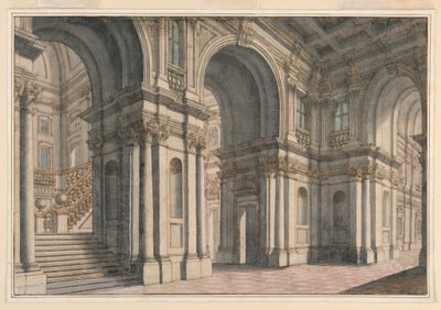 Rajz, színpadkép: 1700-1750 alkotó: Francesco Galli Bibiena