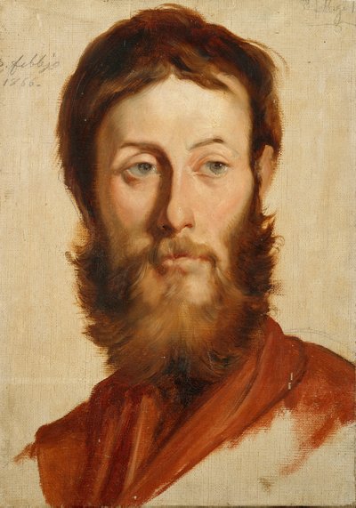 Ernesto Rayper festő portréja (1840-1873) Francesco Gandolfi (1824-1873) festménye 1866 V. 40x28 cm Genes Nervi, Modern Művészeti Galéria, bev. 0654 alkotó: Francesco Gandolfi